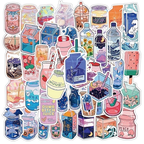Mẫu sticker đồ ăn mini dán sổ planner