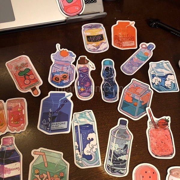 Mẫu sticker đồ ăn mini dán sổ tay