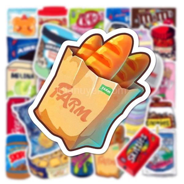 Mẫu sticker đồ ăn cute, chibi - 1